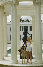 Slim Aarons, C.Z. Guest, 1955: The American socialite with a Great Dane at her ocean-front estate, Villa Artemis, in Palm Beach