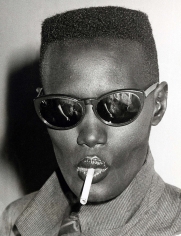 Ron Galella, Grace Jones at Bond’s for the “Warm Leatherette” premiere party, New York, 1980