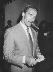 Ron Galella Arnold Schwarzenegger at Chasen's Restaurant, Beverly Hills, California, April 9, 1988
