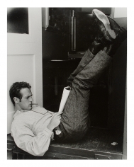 John Hamilton, Paul Newman outside of his dressing room on the set of “The Left-Handed Gun”, 1958