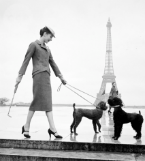 Louise Dahl-Wolfe, Jacqueline in Christian Dior Suit at the Eiffel Tower, Paris, France, 1950s