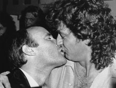 Ron Galella, Phil Collins and Robert Plant, Be-Bop Café, New York, 1983