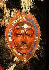 Carol Beckwith and Angela Fisher, Maasai Warror with Red Ochre Face Paint, Kenya