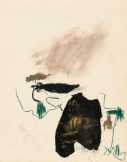 "Untitled", 1989 India ink, gold pigment, wax crayon on paper