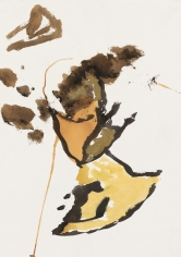 "Untitled", 1990 India ink, gold pigment on paper