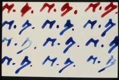 "Signatures", 1971 Slide projection, India ink on 80 projection slides