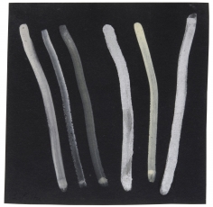 "Untitled", 1968 Gouache, silver paint on board
