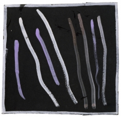 "Untitled", 1968 Gouache, silver paint on board