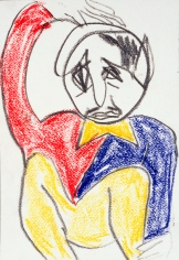 "Untitled", 1985 Crayon, colored pencil on paper
