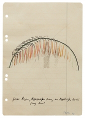 "Large arch, cardboard straps, cardboad straps on cord. Very colourful", 1968
