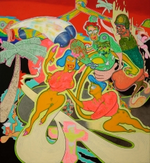 "Untitled", 1966 Acrylic, oil, metallic paint on canvas