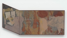 "Untitled", 2014 Oil, enamel, oil crayon and linseed oil on linen 46 3/4 x 95 1/4 inches 119 x 242 cm KAL 9