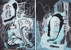 "Untitled", 1985 Mixed media on prepared paper