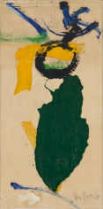 "Untitled", 1967 Oil on window blind mounted on canvas