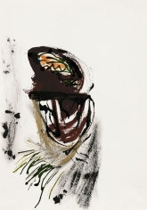 "Untitled", 1991 India ink, gouache, gold pigment on paper