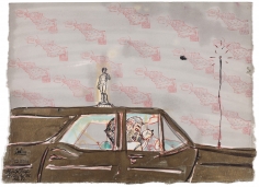 "Untitled", 1982 India ink, watercolor, transfer on paper