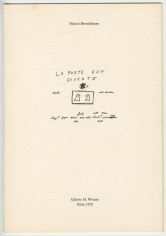 Marcel Broodthaers "Plan vert - La porte est ouverte", 1972
