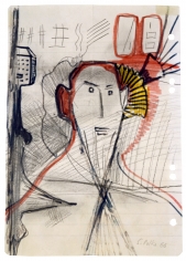 "Untitled", 1968 Pencil, felt-tip pen on lined paper
