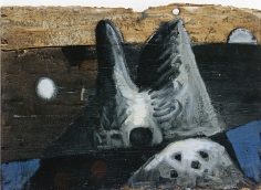 "Untitled", 1982 Oil on wood, iron