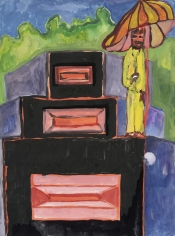 "Untitled", 2014 Gouache, oil on paper