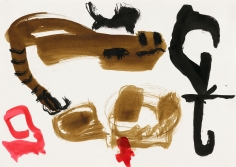 "Untitled", 1990 India ink, gouache, gold pigment on paper