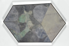 "Untitled", 2013-2014 Oil and collage on linen with acrylic medium