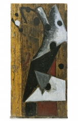 "Untitled", 1982 Oil on wood, iron