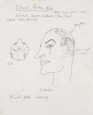 "Uneasy", 1984 Ballpoint pen on paper