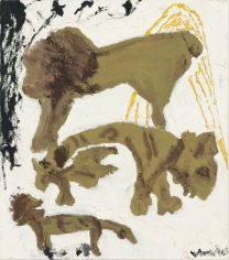 "Stacked", 1991 Oil on linen
