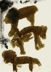 "Untitled", 1990 India ink, gouache, gold pigment on paper