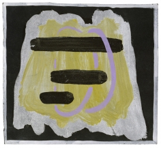 "Untitled", 1968 Gouache, silver paint, on board