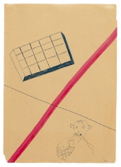 "Untitled", 1964 Watercolor, ballpoint pen on paper