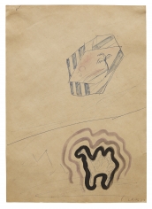 “Untitled”, 1967 Ballpoint pen, ink, gouache on paper