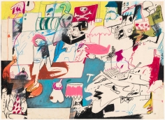 "Untitled", 1960 Caran d’Ache crayon, collage on paper