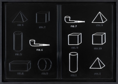 Marcel Broodthaers "Lives tableau ou Pipes et formes académiques", 1970