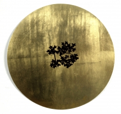 "IS", n.d. Ink on gold paper