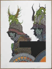 Zachary Armstrong "Two Figures on White Ian Miller Keith Rankin", 2018 Encaustic and oil on canvas 96 x 72 inches