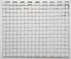 Jarbas Lopes "Untitled", 2013 Ink on woven elastic on wooden frames 60 x 72 x 1-3/4 inches