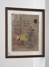 Noel Anderson "Slice", 2013 Altered Ebony pages and dung dust in double-sided walnut frames 17-1/2 x 14-1/2 inches