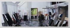 Berend Strik "Decipher the Artist's Mind: Endless Painterly Space (Arnulf Rainer Studio)", 2014 Stitched c-print on tyvek 72 x 194-1/2 inches