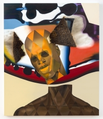 Jeff Sonhouse "Nationhood", 2017 Oil and matchsticks on fiberboard 48-1/2 x 40-7/8 x 2-1/2 inches