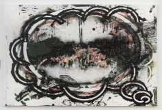 Luca Dellaverson "Encrypted Russian Email", 2017 Oil and inkjet on canvas 48 x 72 inches
