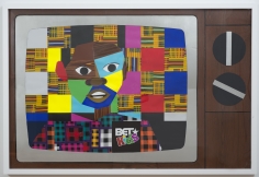 Derrick Adams "Pilot #2", 2014 Mixed media collage on paper and mounted on archival museum board 48 x 72 inches