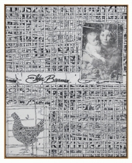 Zachary Armstrong "Black and white grid 1 - 18", 2018 Encaustic on canvas in artist frame 61 x 49-1/2 inches