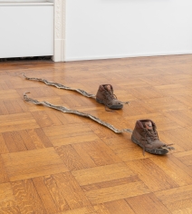 Huang Yong Ping, "Border Crossing", 1999-2000, mixed media, 62 x 24 x 6 1/2 inches.