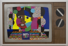 Derrick Adams "Pilot #1", 2014 Mixed media collage on paper and mounted on archival museum board 48 x 72 inches
