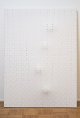 Jarbas Lopes "Untitled", 2013 Rubber balls in woven elastic on wooden frames 87-1/2 x 63 x 6 inches