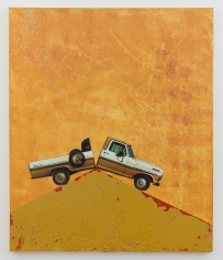 Brenna Youngblood "Uncle Grandpa", 2017 Photographs, acrylic, and spray paint on canvas with artist frame 72 x 60 inches