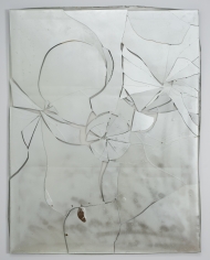 Luca Dellaverson "Untitled", 2013 Epoxy resin and mirrored glass with wood support 66 x 51 inches