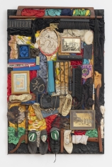 Noah Purifoy "Rags & Old Iron I (after Nina Simone)", 1989 Mixed media assemblage 62-1/2 x 42 x 6 inches